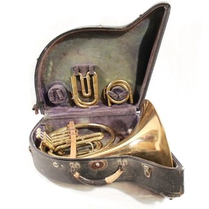 Vintage 1930's C.G. Conn "Naked Lady" 4E Piston Mellophone w/ Mouthpiece & Case