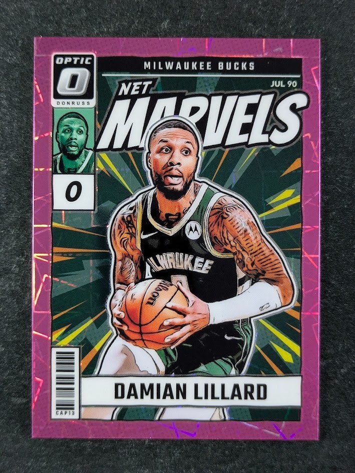 2024-25 Donruss Optic DAMIAN LILLARD 7/79 Pink Velocity Prizm SP Net Marvels (B)