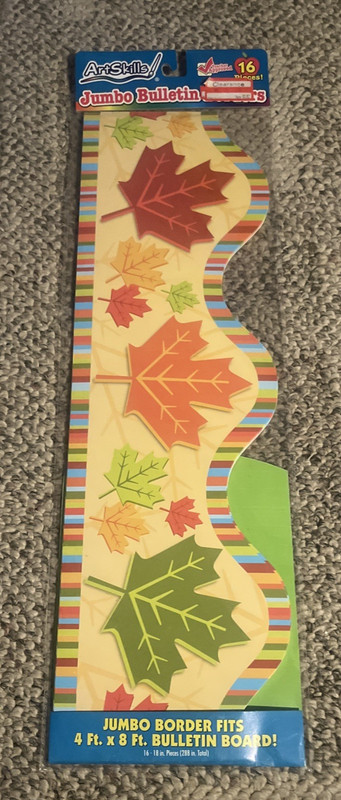 Colorful Leaves Boarders - ArtSkills Jumbo Bulletin Package 16pcs 18 X 5.5” NIB