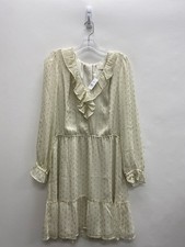 LOFT Size L Cream Gold Ladies Dress