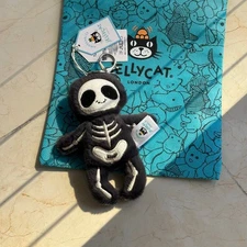 Jellycat Skeleton Bob Keychain Plush Toy 2025 Spooky Bag Charm Gift NWT