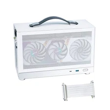 S300 Portable Mini-ITX PC Case with PCIe Cable Fit Dual-Slot GPU