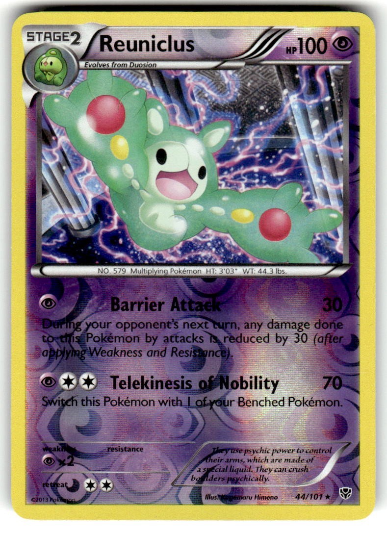 Reuniclus 44/101 Rare Reverse Holo English Pokemon Plasma Blast NM Near Mint