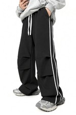 Mens Baggy Sweatpants Wide Leg Y2k Track Pants Men Loose Fit Open Bottom Swea...