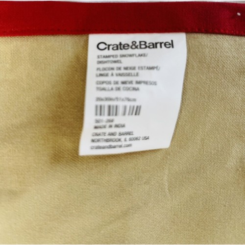 Crate & Barrel Christmas Snowflake Edge Dish Towels 20x30 Bundle Set Of 2 - Picture 6 of 9