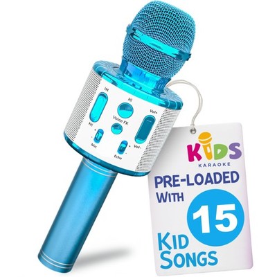 Kids Karaoke Microphone Bluetooth Pre Loaded Songs N_KSK.101 White Pink Birthday