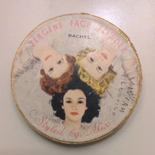 Vintage 50s 60s Jergens Face Powder Vanity Compact Fashion Ladies Cottagecore