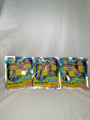 Lot of 3-Nickelodeon Spongebob Squarepants Figural Bag Clip Series 5 NEW Sealed!