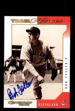Signed Baseball Card Auto Bob Feller 2003 Donruss Team Heroes #164 Indians