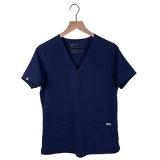 Figs Women's Casma Three-Pocket Scrub Top V-neck Size Small Navy Blue Medical