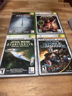 4 XBOX Star Wars Games JKJA KOTOR Starfighter SE & Republic Commando Tested
