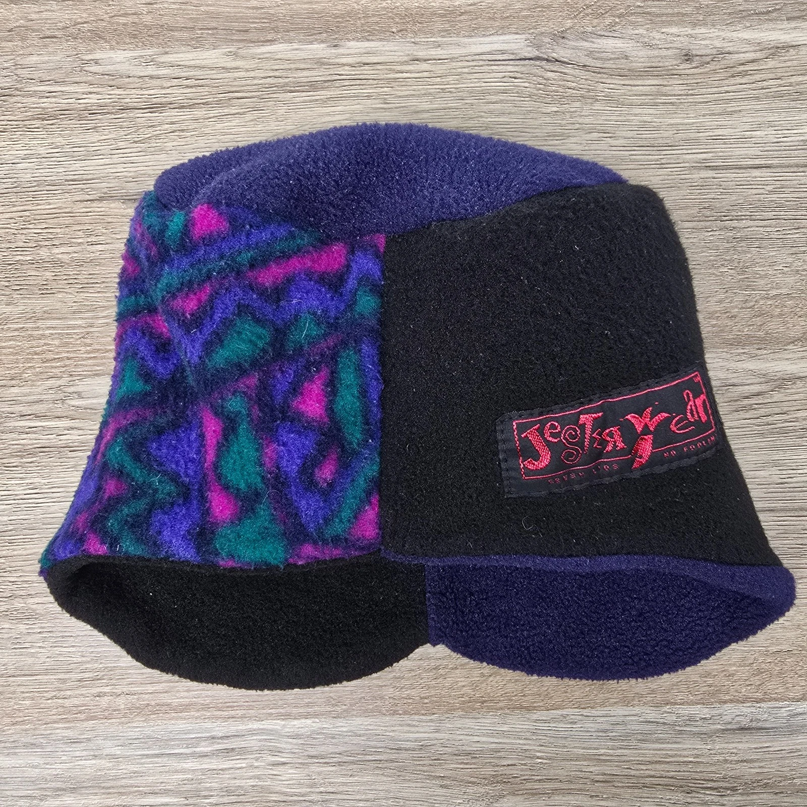 VTG Jester Wear Beanie Hat Fleeced Pattern Polartec Snowboard Adult OSFA Cap