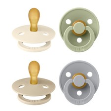 Colour Pacifier with Symmetrical Nipple Natural Rubber Baby Pacifier Set o...