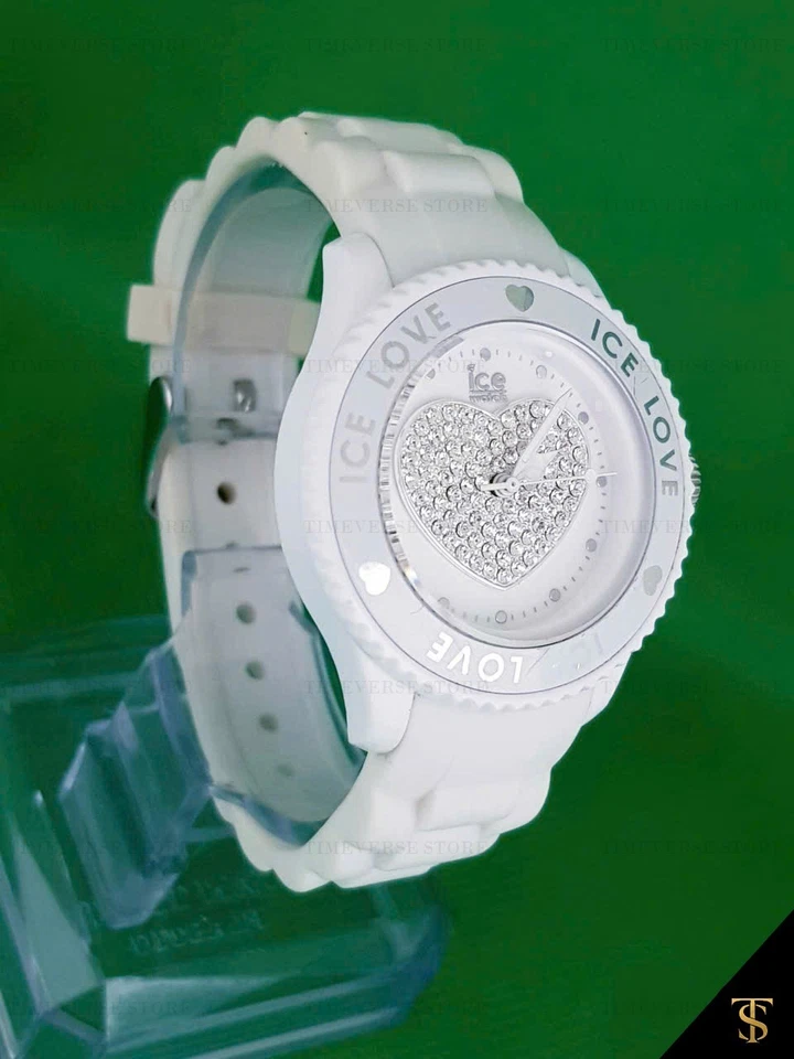 Reloj de cuarzo Ice Love para mujer 36 mm esfera blanca bisel de cristal de Swarovski Foto 2 de 4