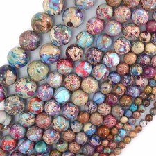 Galaxy Purple Blue Sea Sediment Jasper Round Beads 15.5" 4mm 6mm 8mm 10mm S2