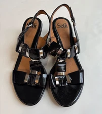 Women's Sofft Black patent Sandals NEW sz 10 med