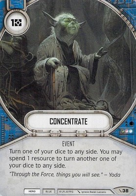 Star Wars Destiny Concentrate Blue Hero Event Card 38/143 TCG CCG Dice Control