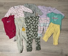 Lot of 9 Girls Size 6-9 Months Fall Winter Sleepers Pants Cat  Jack Carters