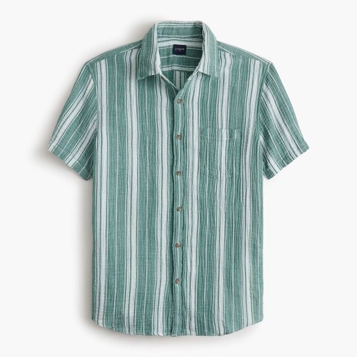 NWT J Crew Factory Slim Short-Sleeve Gauze Shirt M