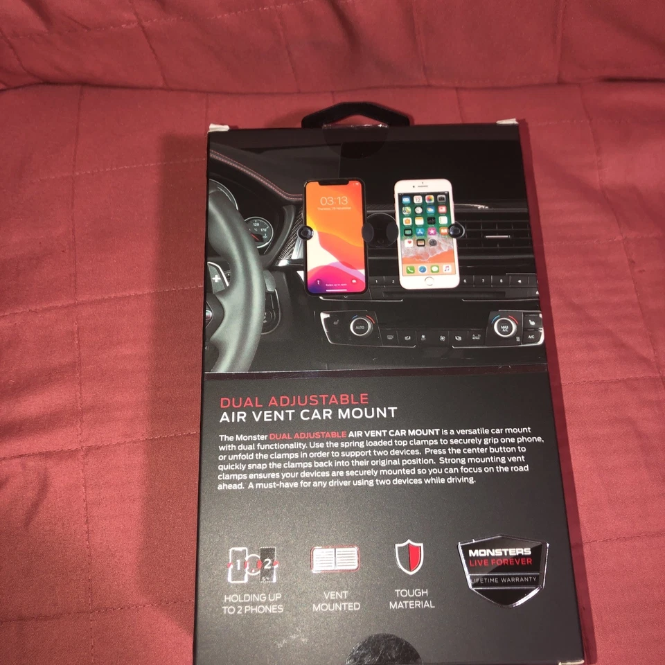 Montaje Coche Ventilación Aire Doble Ajustable Monster  Foto 3 de 4