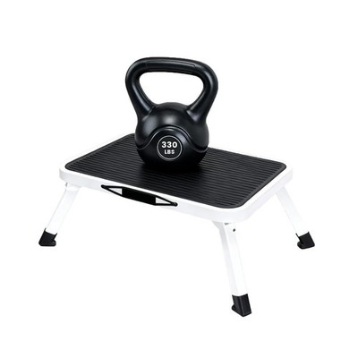 Foldable Step Stool with Non-Slip Platform & Rubber Feet, 1-Step Ladder with ...