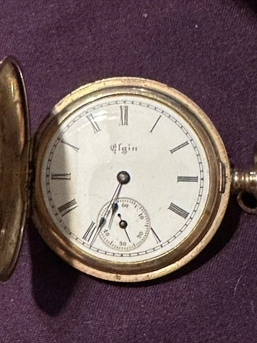 Antique Elgin Gold Pocket Watch,Runs,Fast Shipping, LOOK