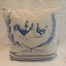 Rizzy Gray Traditional-European Banded Farm Throw Pillow
