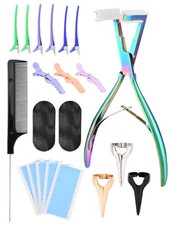 Tape in Hair Extension Tools Kit,Flat Surface Sealing Hair-Extension Plier,Ha...