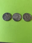 3 1950 Franklin Silver Half Dollars 90% Silver-toned-good lines-great price