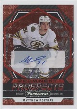 2023 Upper Deck Parkhurst Prominent Prospects Red 2/10 Matthew Poitras Auto 0nr3