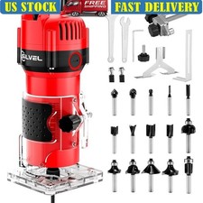 800W Electric Wood Router Compact Kit 15 Piece Router Bit Set High Precision New