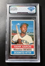1976 Hostess Hand Cut #94 Hank Aaron 💎DSG 9 Mint Milwaukee Brewers Sharp HOF