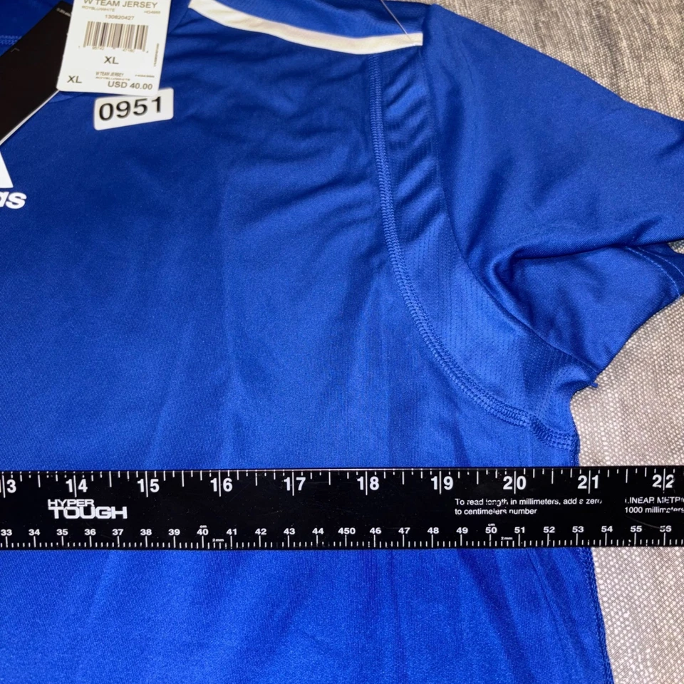 Camiseta deportiva Adidas W Team azul real blanca XL Foto 4 de 4