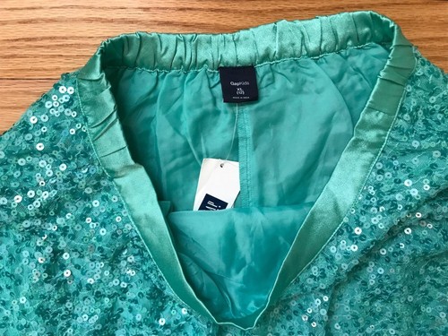 GapKids Seafoam Green Satin & Sequin Tulle Hem Skirt Sz Girls XL 12 NWT - Picture 4 of 4