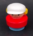 Fisher Price Little People CHUNKY BASEBALL SOFTBALL GIRL in WHITE CAP Athlete