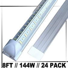 8 FOOT LED Shop Light Fixture 8FT T8 LED Tube Light 8' 144w Garage Light 24PACK