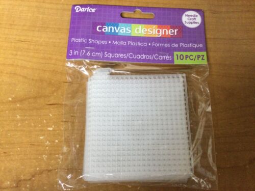 Darice CANVAS DESIGNER Plastic Shapes, 3" squares, 10 pcs
