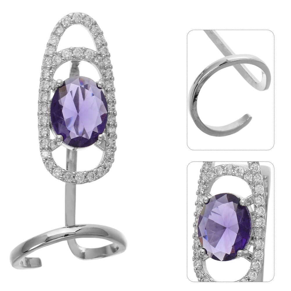 Offener Manschetten-Fingerring mit funkelndem Strass- ….