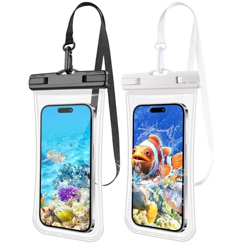 2 PCs Waterproof Phone Pouch, Clear Waterproof Phone Case for Black + White - Picture 2 of 8
