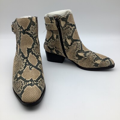 Steven By Steve Madden Ringer Snakeskin Ankle Boots 6.5 New
