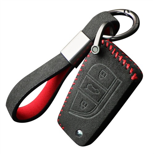 Full Suede Covered Key Fob Remote Protector Holder Cover Case For Toyota B - Picture 8 of 9