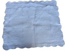 2 Martha Stewart Matelasse Pillow Shams White Standard 20x30 Cotton Blend