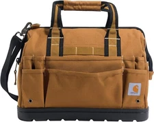 Carhartt Legacy Tool Bag 16-Inch w/ Molded Base, Water Repellent Storage- Brown
