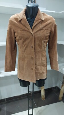 Brown Leather Jacket Woman Size 36 PGC205PI