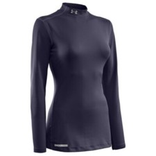 Under Armour Women  s Navy UA Cold Gear Long Sleeve Fitted Mock