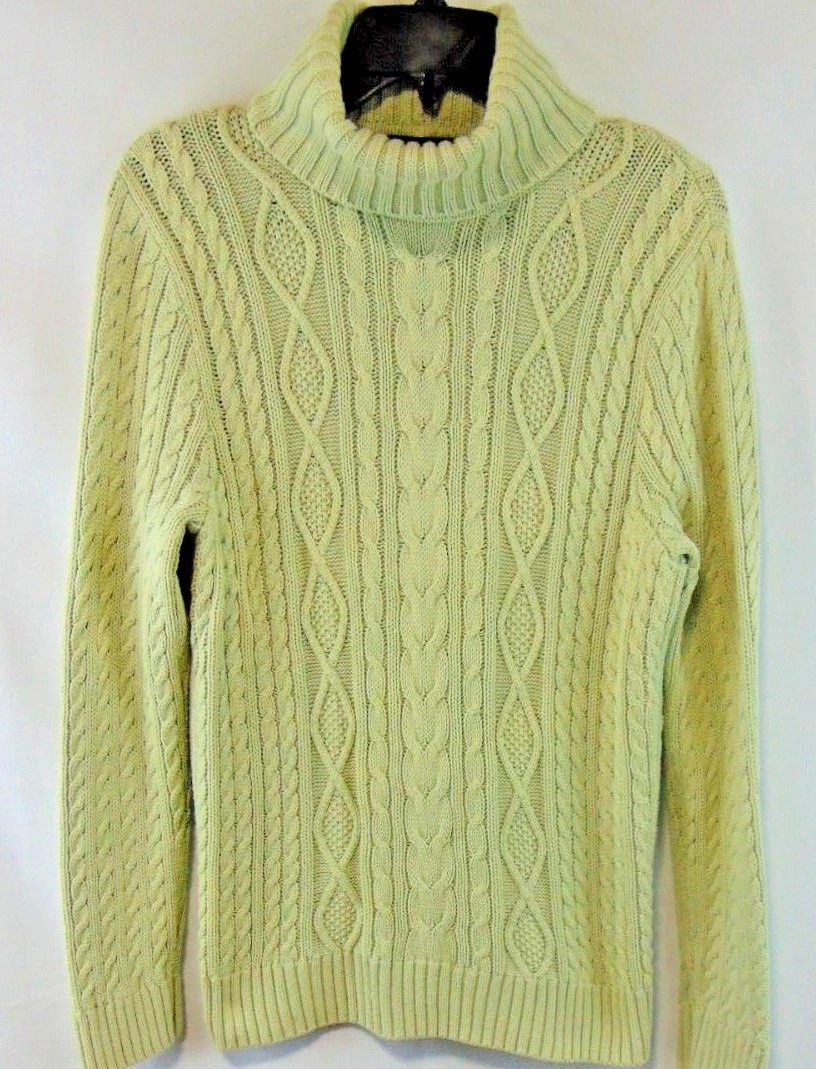 Jeanne pierre cotton cable knit sweater sale