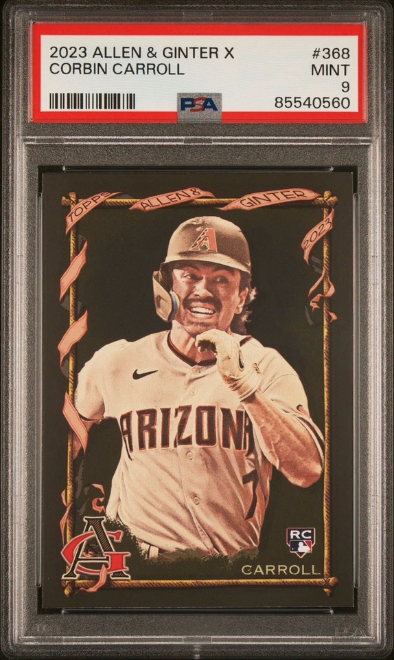 2023 Topps Allen & Ginter X Corbin Carroll Rookie RC #368 PSA 9 Diamondbacks - Image 2 of 3