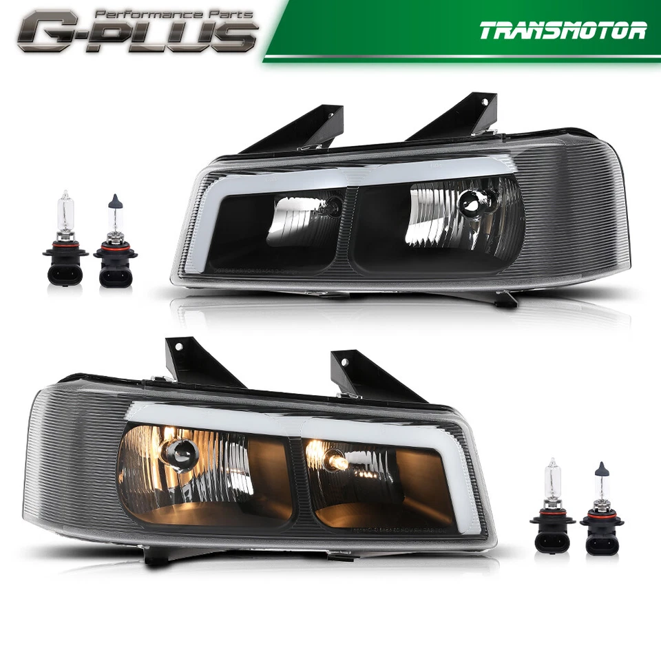 Faros LED negros aptos para Chevy Express GMC Savana Van 2003-2019 Foto 2 de 4