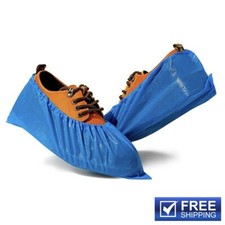 100 Blue Shoe Covers Boot Cover Non-Skid  Fluid Proof Heavy Duty Disposable XL