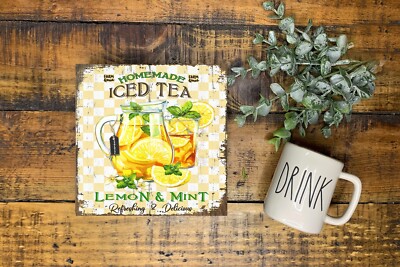 Ice Tea Kitchen Handmade Wood Mini Small Sign